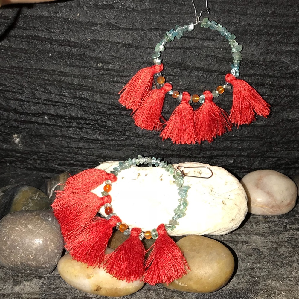 Custom crystal chakra healing earrings